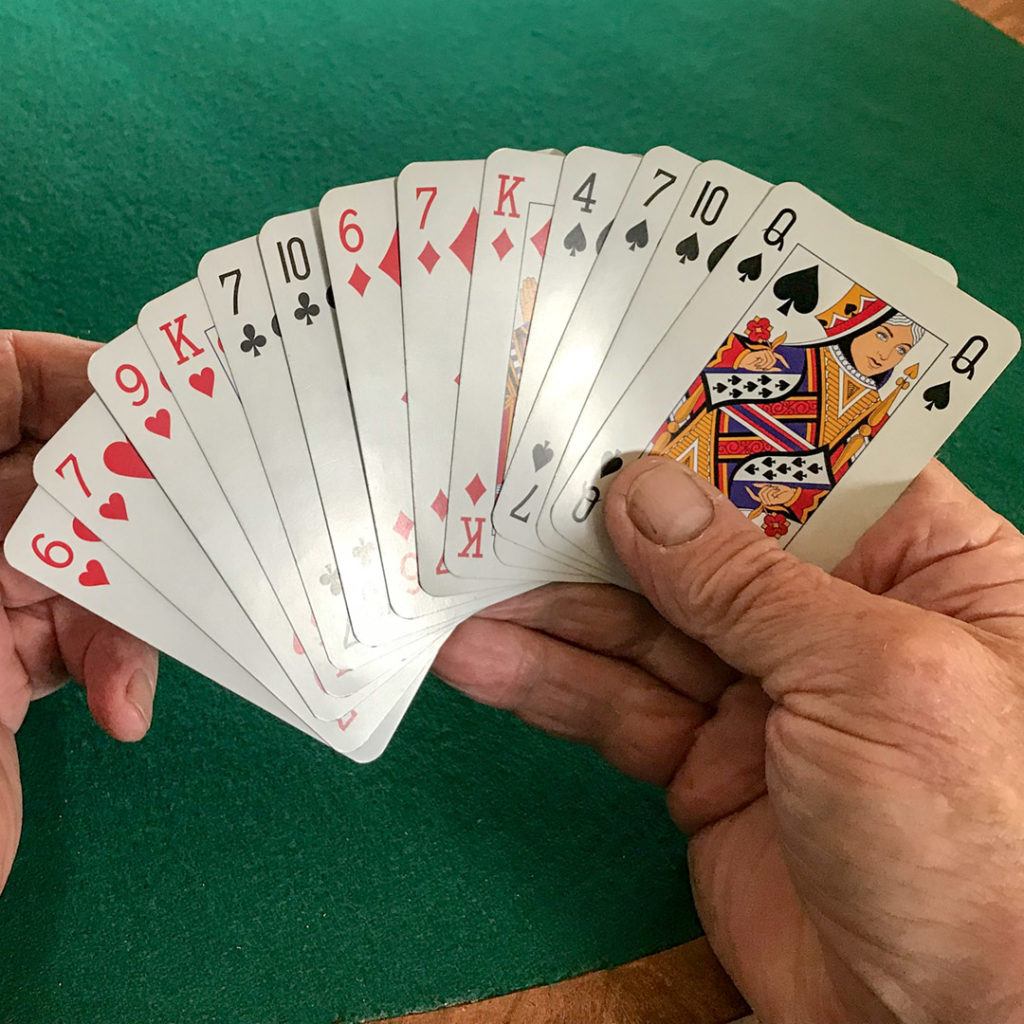 A hand of playing cards