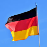 A german flag in a breeze