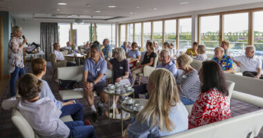 Members attending the New Members Coffee Morning in August 2022