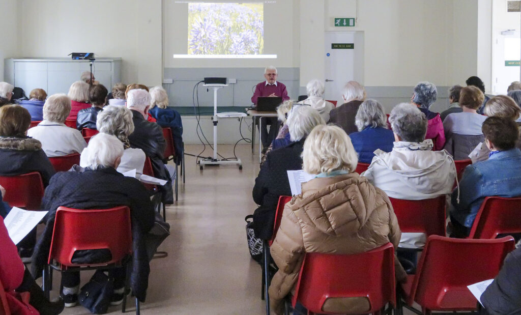 Gardener George Lockwood addresses our members at the March 2024 meeting.