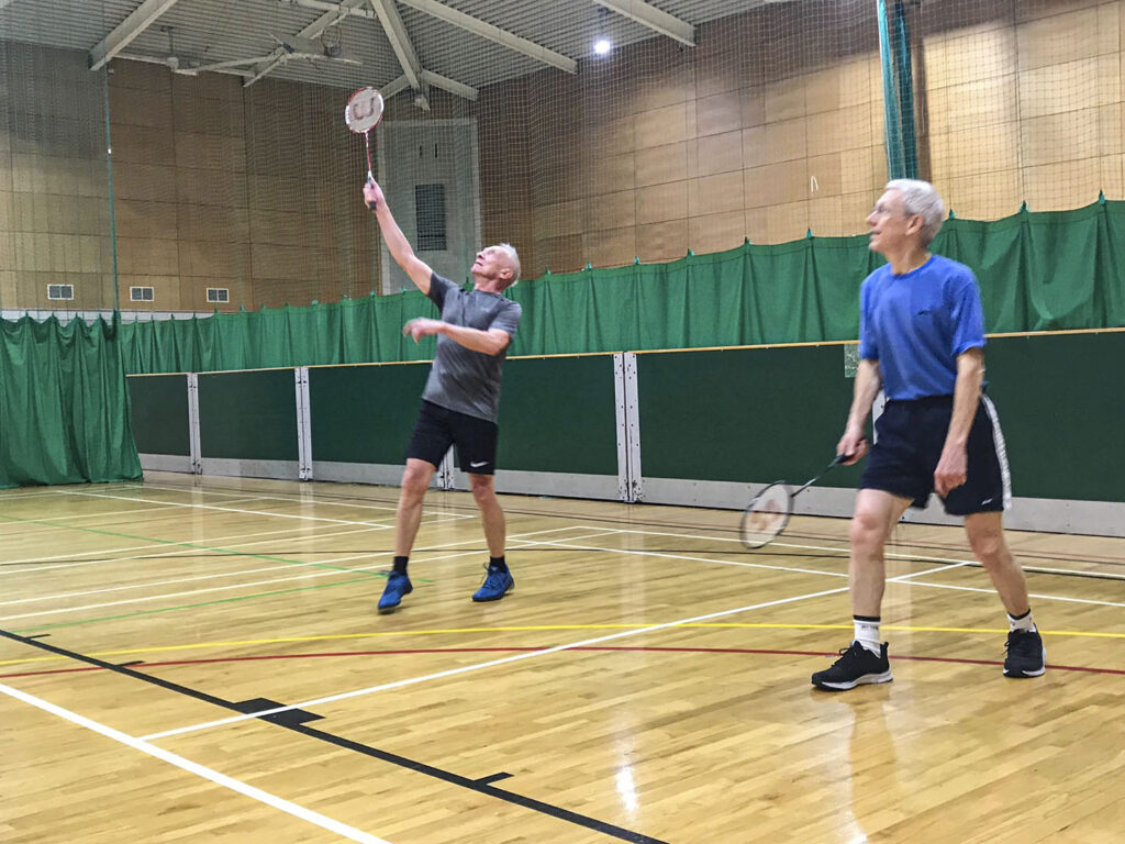 Windsor u3a badminton players in action