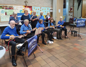 Windsor u3a Ukulele and Singing with Ukes groups perform for Welsh Society