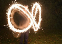 Sparklers at night