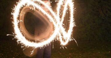 Sparklers at night